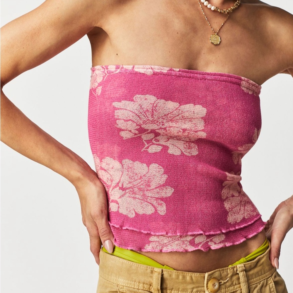 NWOT Free People Poppy Tube Top Pink